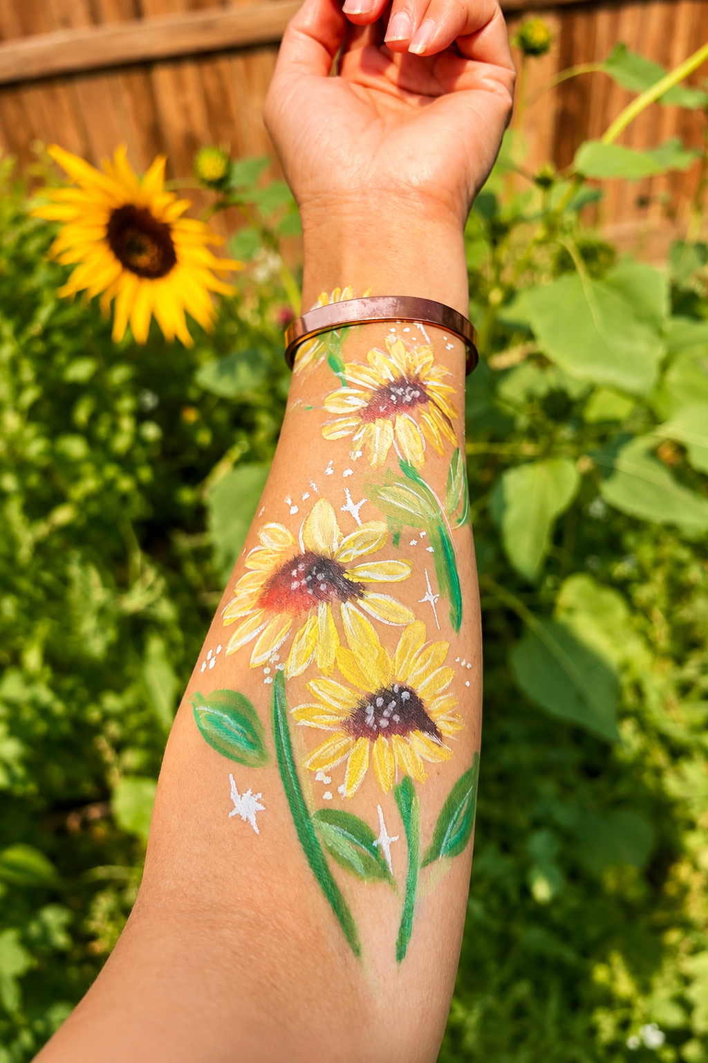 Sunflower arm painting