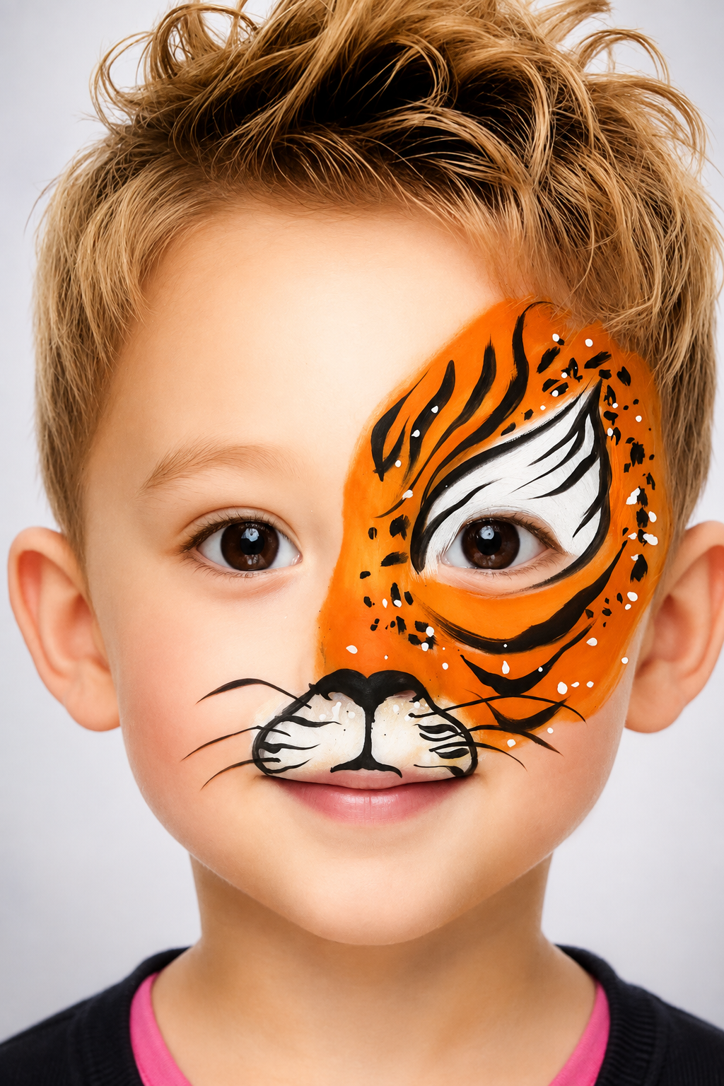 Orange tiger face painting